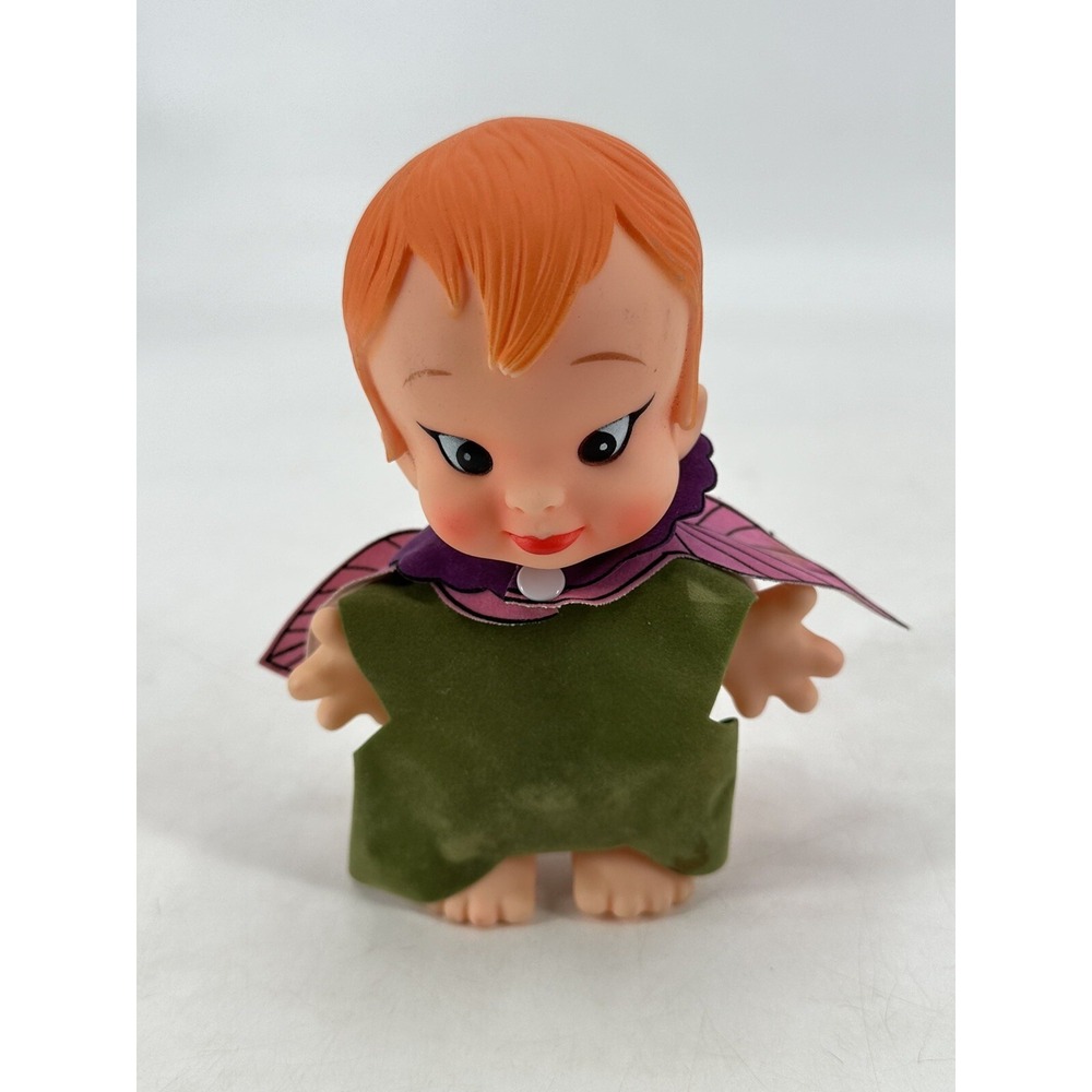UN CO 1977 Orange Hair 7" Kewpie Doll Pixie Flower Uneeda Hong Kong‎ Pebbles - Picture 3 of 10